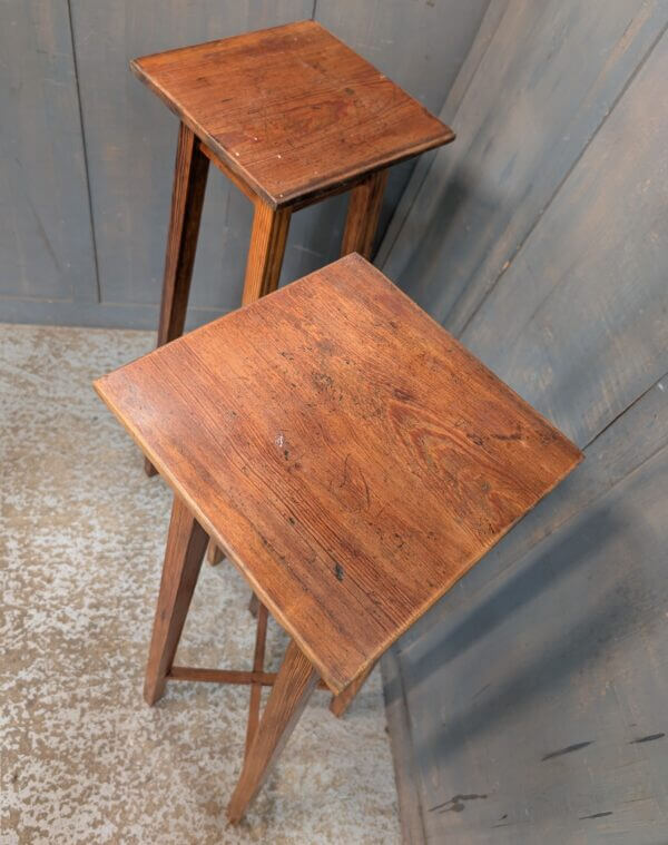 Antique Arts & Crafts Era Influenced Baltic Pine Plant Stands