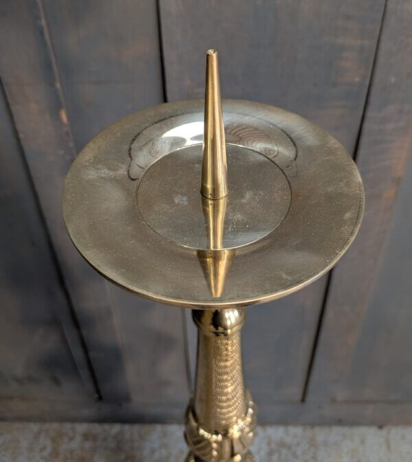 Large Solid Brass Paschal Candlestick in the Beaux Arts Style
