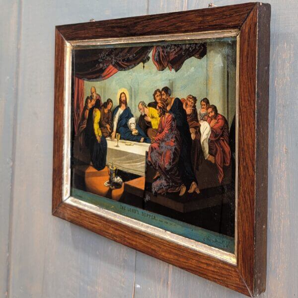 Early 1800's Reverse Glass Picture after James Bateman 'The Lord's Supper'