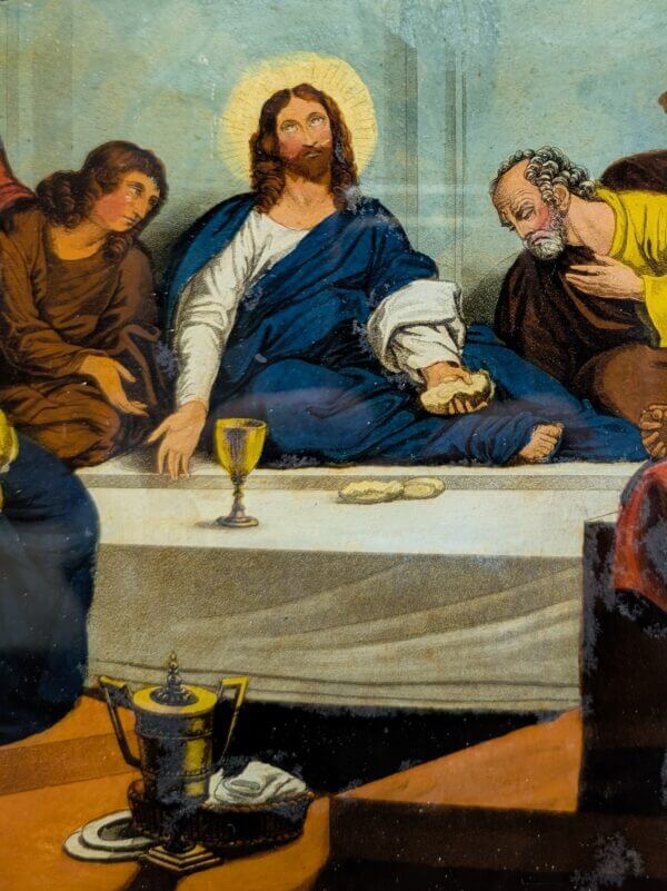 Early 1800's Reverse Glass Picture after James Bateman 'The Lord's Supper'