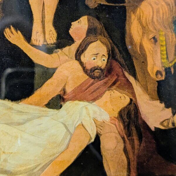 Early 1800's Reverse Glass Picture after James Bateman 'The Crucifixion'