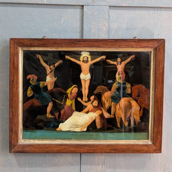 Early 1800's Reverse Glass Picture after James Bateman 'The Crucifixion'