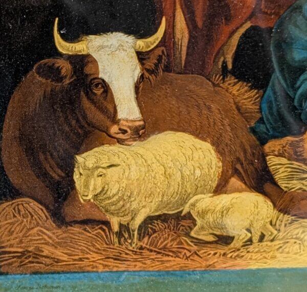 Early 1800's Reverse Glass Picture after James Bateman 'The Nativity'