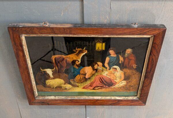 Early 1800's Reverse Glass Picture after James Bateman 'The Nativity'
