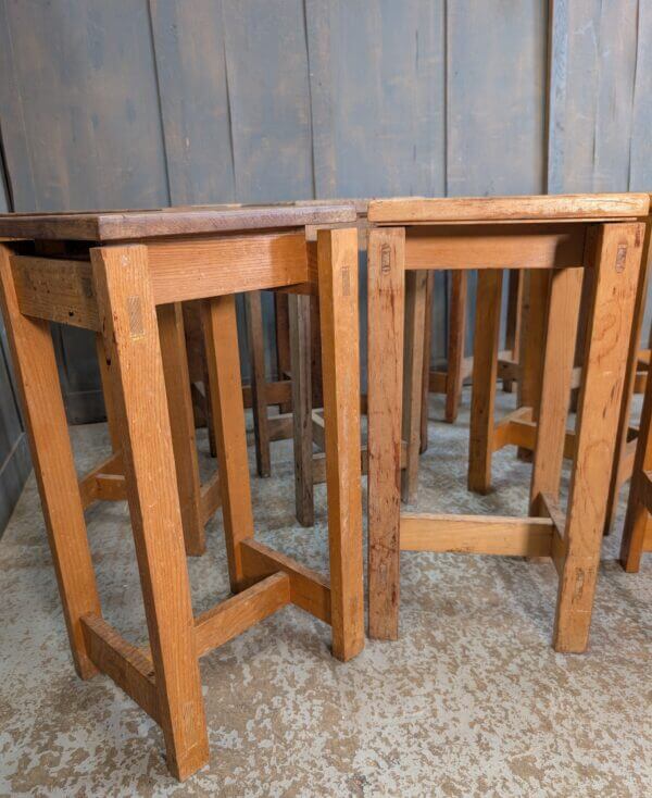 1960's Vintage Teak & Beech Lab Stools