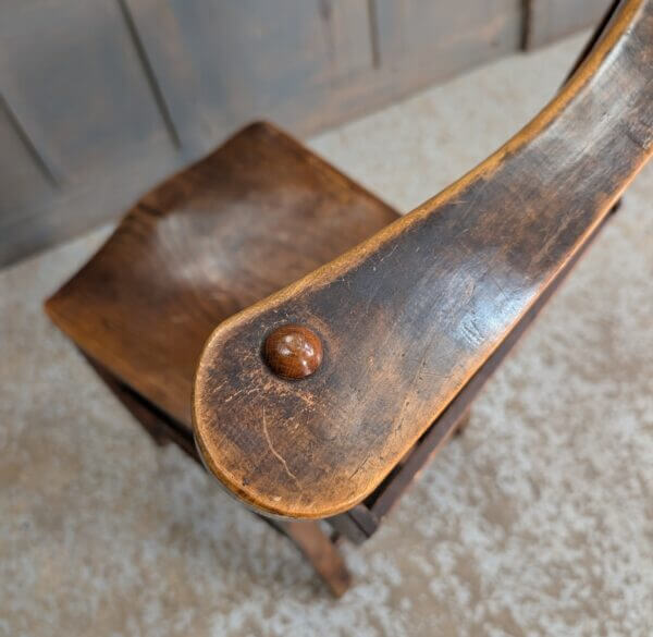 Top Notch 1903 Antique Elm & Beech Double Ladder Back Church Chapel Chairs