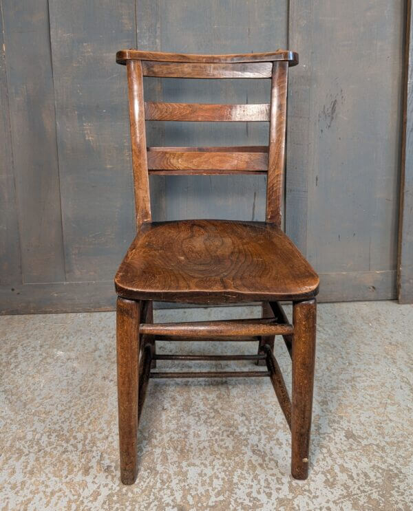 Top Notch 1903 Antique Elm & Beech Double Ladder Back Church Chapel Chairs
