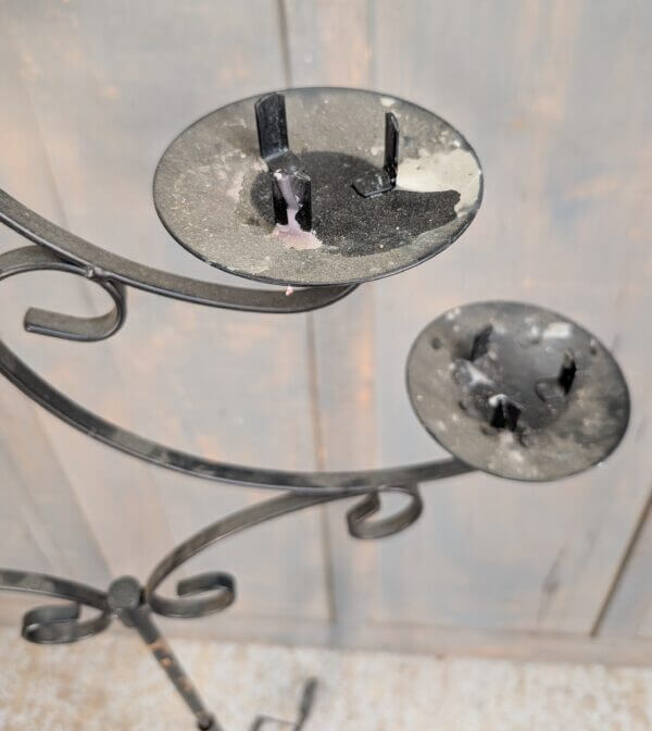 Large Adjustable Black Painted Benediction 5-Light Candlestand