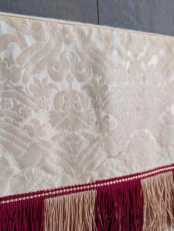 Ivory Damask Silk Altar Frontal with Superfrontal & Red Gold Orphreys