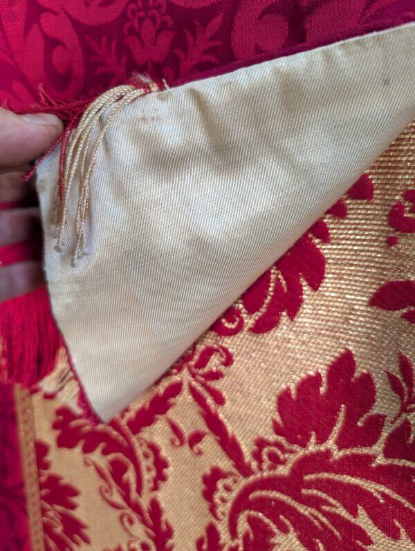 Bright Gold & Red Damask Silk Altar Frontal & Superfrontal