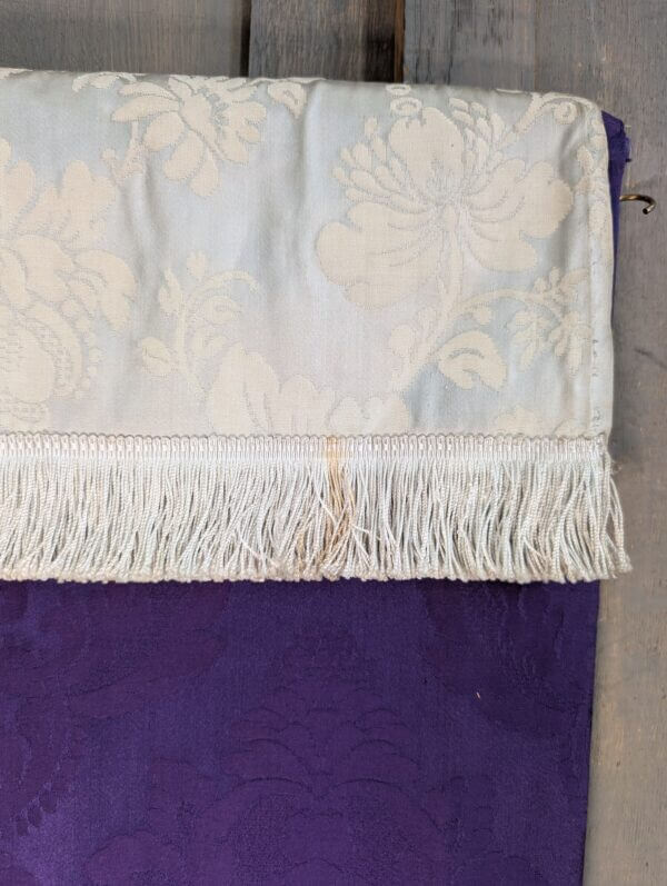 Nicely Contrasting Purple & Silver Damask Altar Frontal with Superfrontal