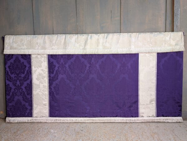 Nicely Contrasting Purple & Silver Damask Altar Frontal with Superfrontal