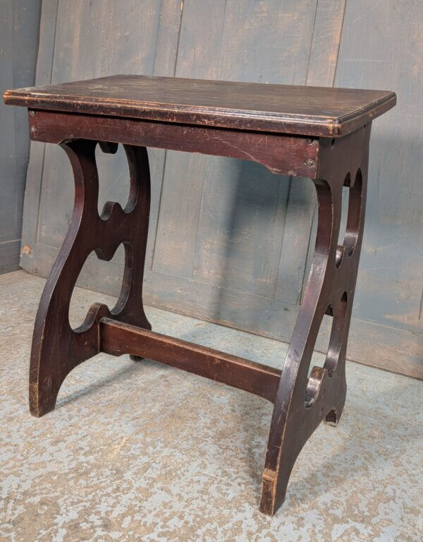Antique Teak Organist Pianist Stool