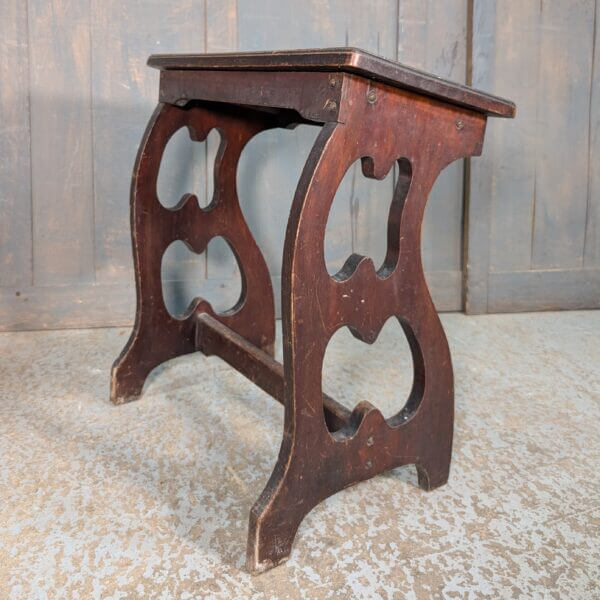 Antique Teak Organist Pianist Stool