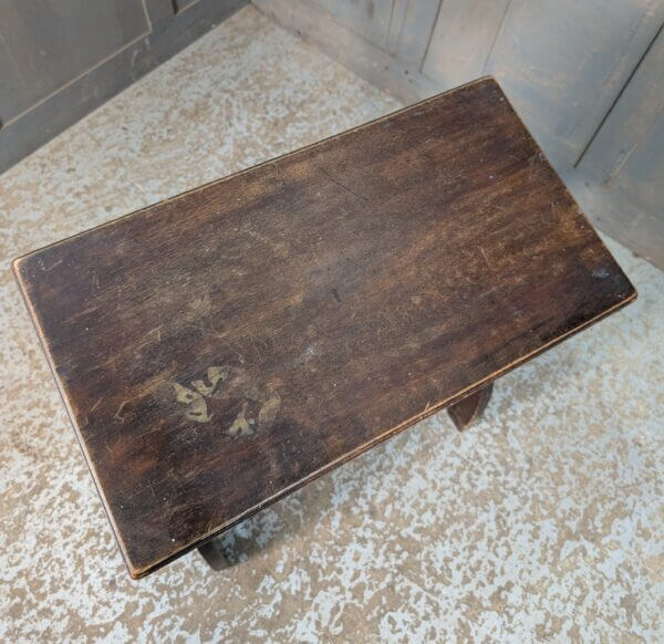 Antique Teak Organist Pianist Stool