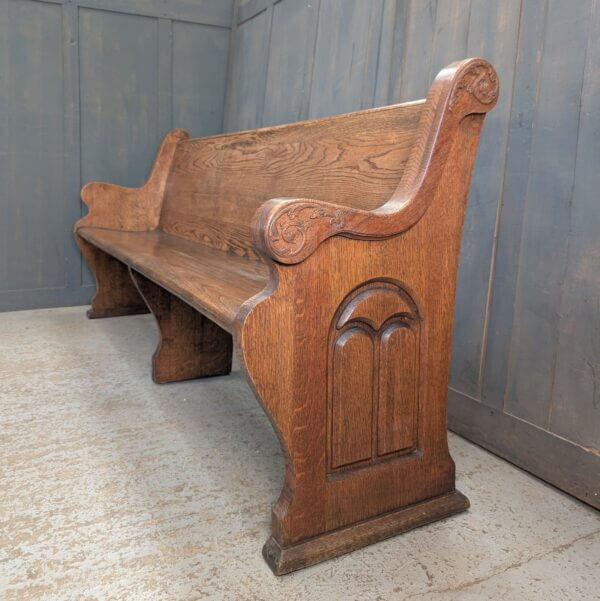 1940's Vintage American Carved Oak Church Pew Bench