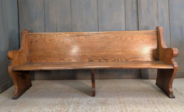 1940's Vintage American Carved Oak Church Pew Bench