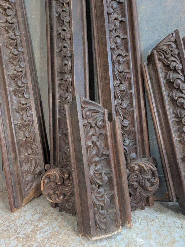 Victorian Highly Carved Architraves Friezes Edging with Three Knops
