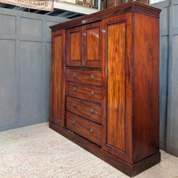 Victorian Mahogany Beaconsfield Fully Dismantling Chest Wardrobe Cupboard