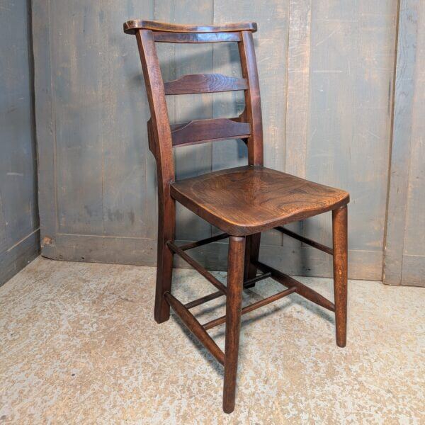 Set of 4 Beautiful Colour Antique Double Pilgrim Ladder Back Church Chapel Chairs from St Columbas Bradford