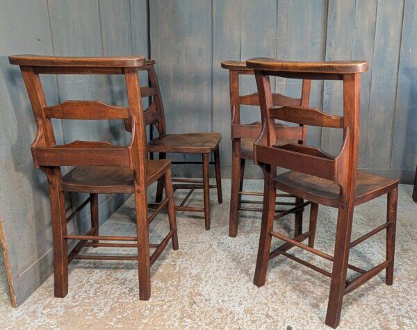 Set of 4 Beautiful Colour Antique Double Pilgrim Ladder Back Church Chapel Chairs from St Columbas Bradford