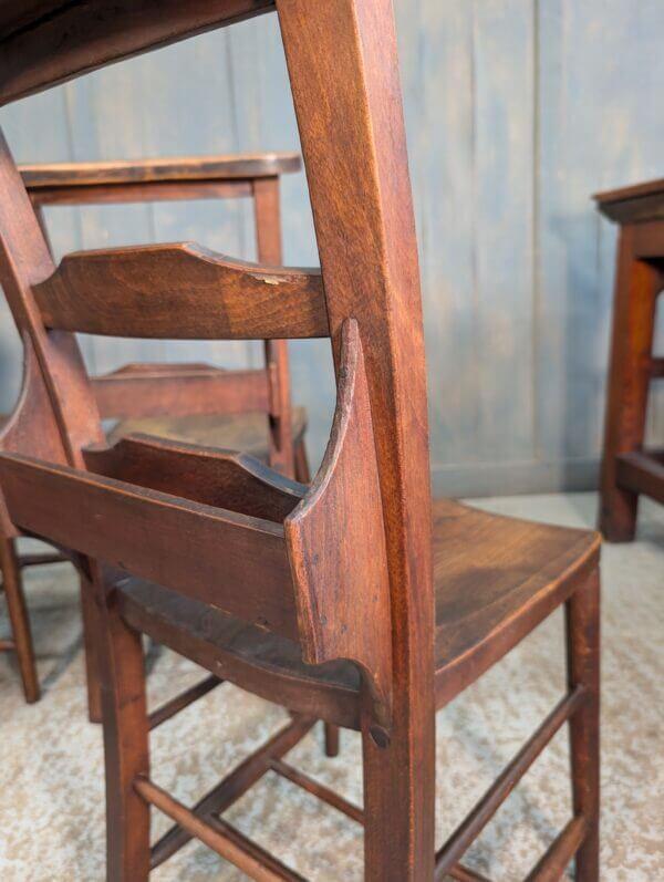 Set of 4 Beautiful Colour Antique Double Pilgrim Ladder Back Church Chapel Chairs from St Columbas Bradford