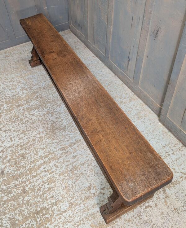 Lovely Antique Good Size Oak Gothic Church Bench