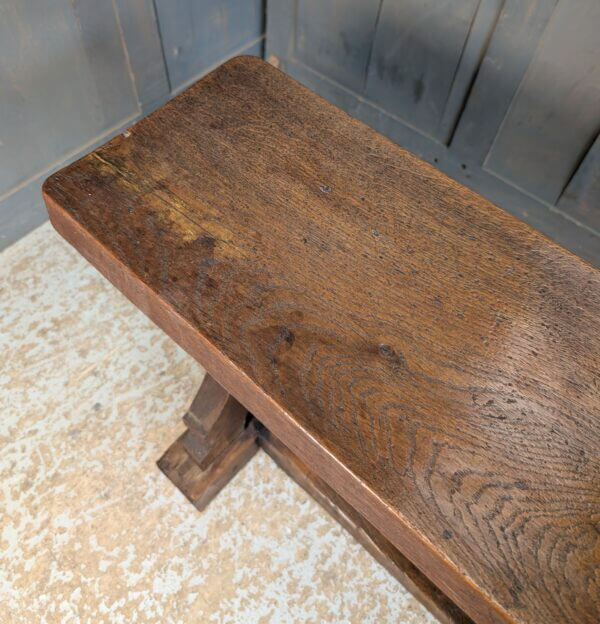 Lovely Antique Good Size Oak Gothic Church Bench