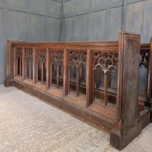 Fine Quality Antique Gothic Heavy Oak Victorian Choir Panels Panelling Fronts with Removable Kneelers