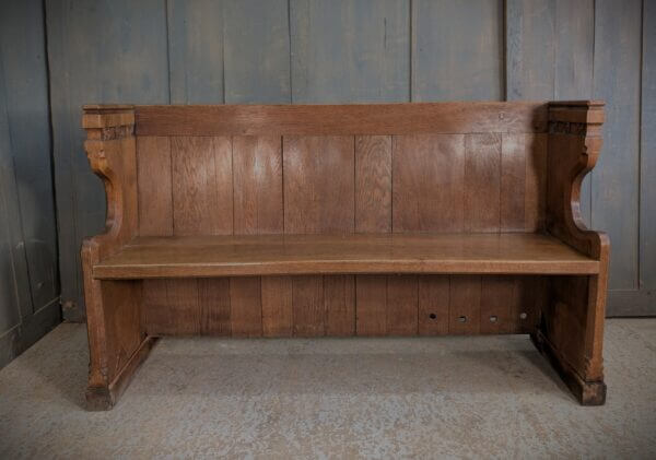 Carved Antique Oak Choir Pew from All Saints Nettleham