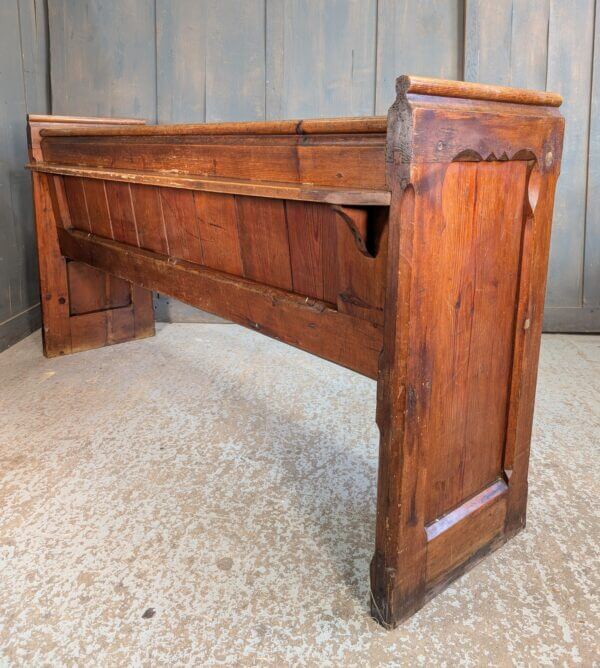 19th Century Waxed Antique Church Pew bench from St Andrew's Great Staughton with Detailed Ends