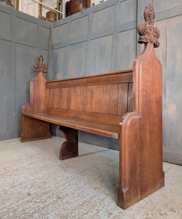 Impressive 1900’s Gothic Oak Choir Pews with Carved Finials