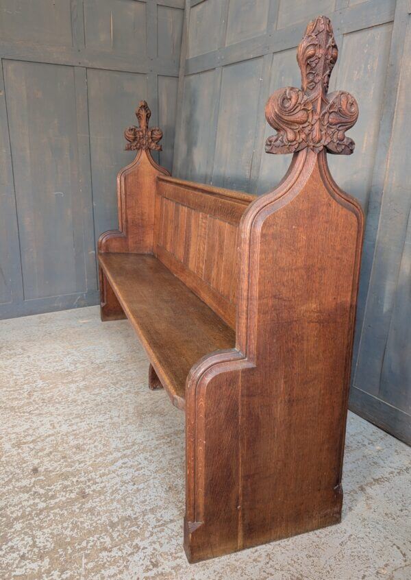 Impressive 1900’s Gothic Oak Choir Pews with Carved Finials