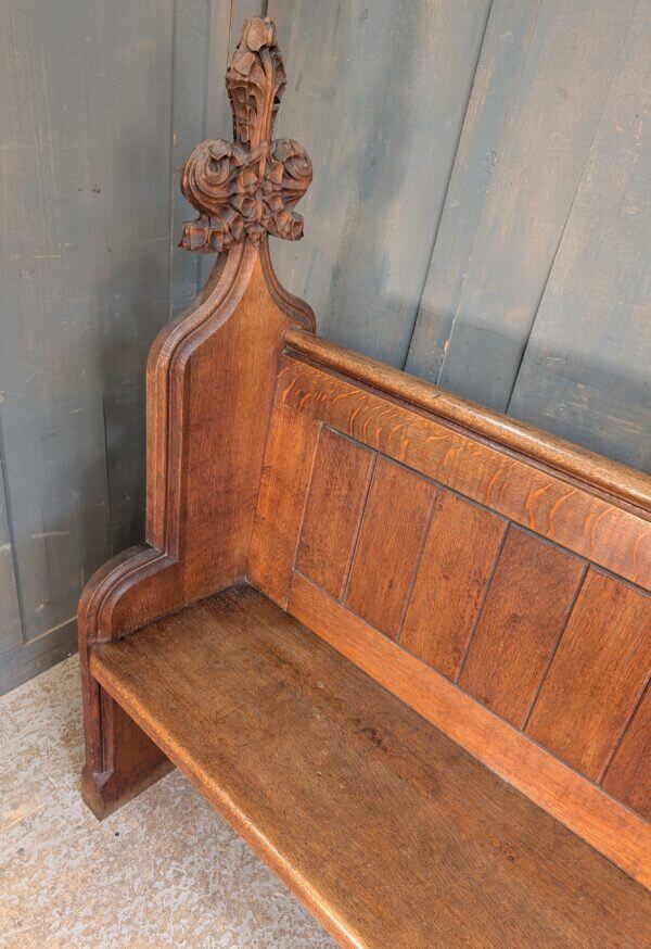 Impressive 1900’s Gothic Oak Choir Pews with Carved Finials