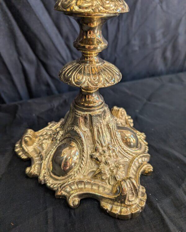 Exciting & Dramatic Large Brass Seven Branch Benediction Candelabra