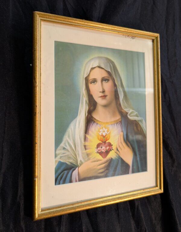 The Immaculate Heart of Mary Medium Size Framed Colour Lithograph