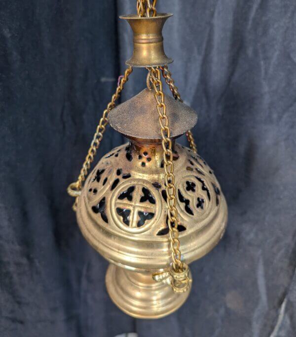 Pre-Loved Used-in-Action Heavy Brass Gothic Styled Incense Burner Censer Thurible