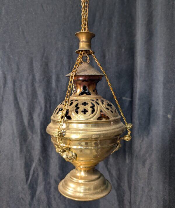 Pre-Loved Used-in-Action Heavy Brass Gothic Styled Incense Burner Censer Thurible