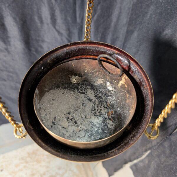 Pre-Loved Used-in-Action Heavy Brass Gothic Styled Incense Burner Censer Thurible
