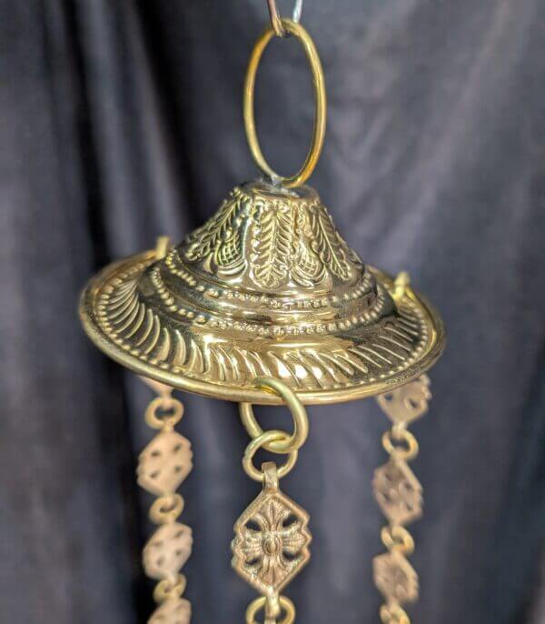Hanging Orthodox Sanctuary Ryasna Patterned Chains & Large Candle Oil Holder
