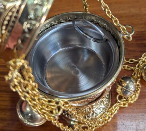 Eastern Faith 'Temple' Medium Size Brass Censer Thurible Incense Burner
