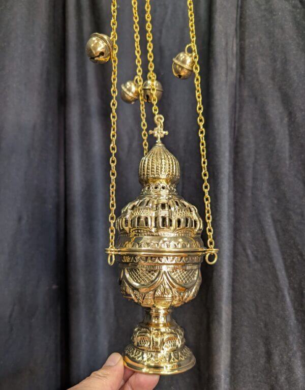 Eastern Faith 'Temple' Medium Size Brass Censer Thurible Incense Burner
