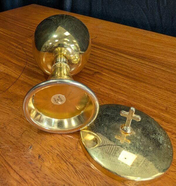 Smaller Size Modern Italian Gilt Brass Ciborium