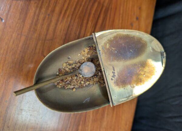 Pre-Owned Extra Large Tall Brass Classical Styled Incense Boat