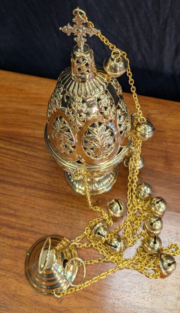 'Faberge Easter Egg' Easter Orthodox Style Brass Censer Thurible Incense Burner