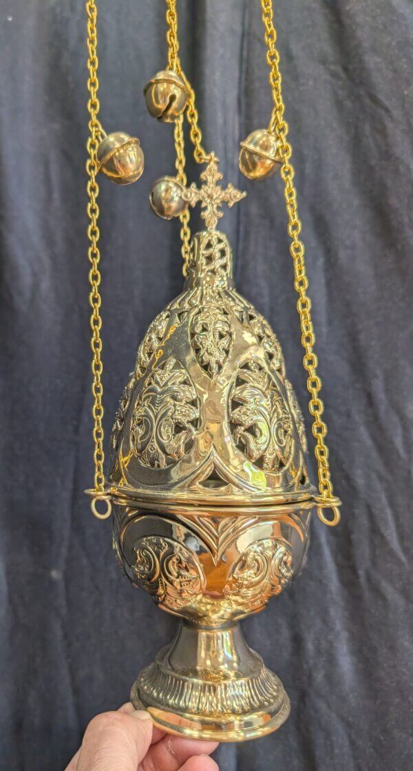 'Faberge Easter Egg' Easter Orthodox Style Brass Censer Thurible Incense Burner