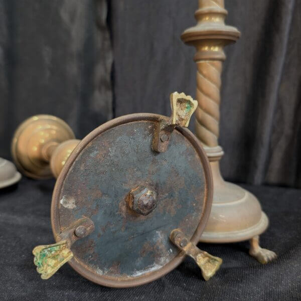 Set of Four 19th Century Gothic Altar Pricket Candlesticks