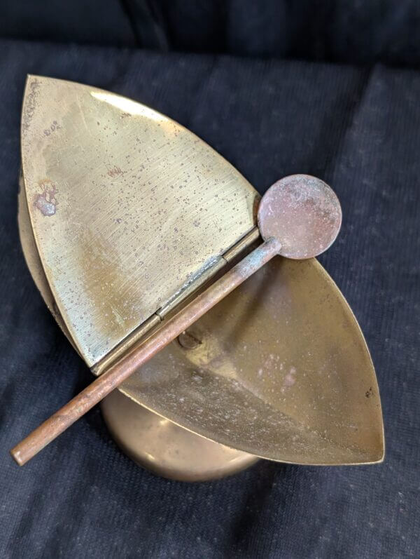 Used Small Classic Brass Incense Boat with Spoon