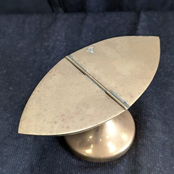 Used Small Classic Brass Incense Boat with Spoon