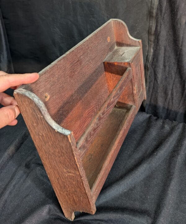 Small Antique Oak Church Cupboard for Mounting on Wall or Furniture